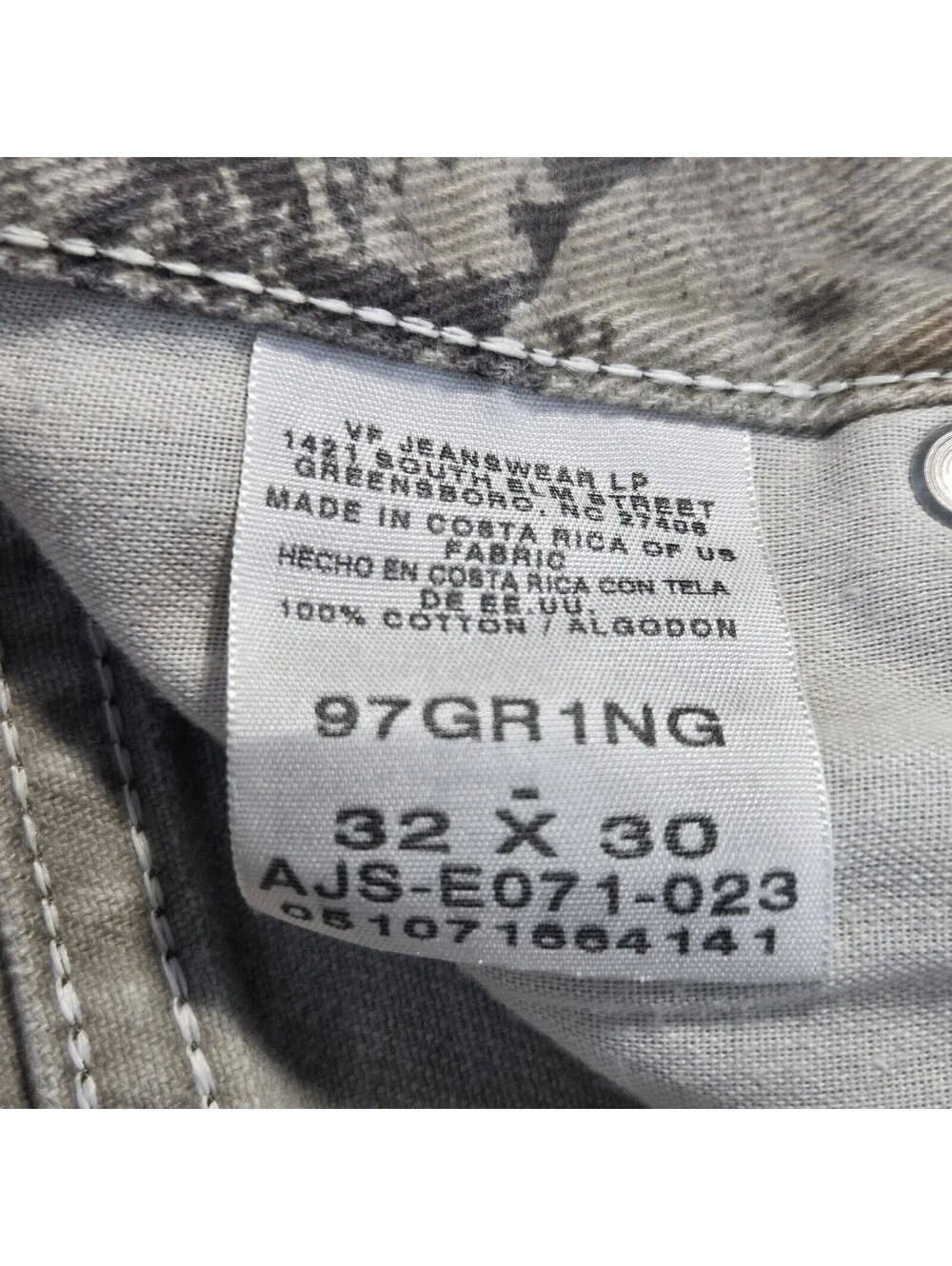 Vtg Wrangler Mens Outdoor Natural Camouflage Jeans Double Knee 32x30 100% Cotton